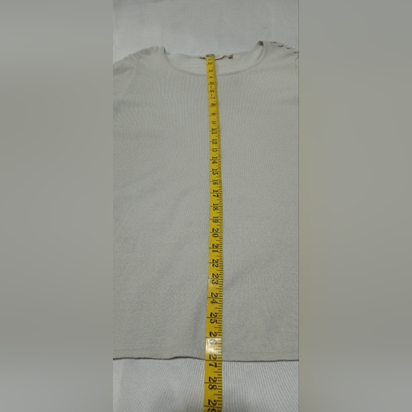 Soft Surroundings Cordillera Dove Gray Pearl Braided Sweater Size Medium - Picture 4 of 9